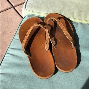 Olukai tan leather sandals